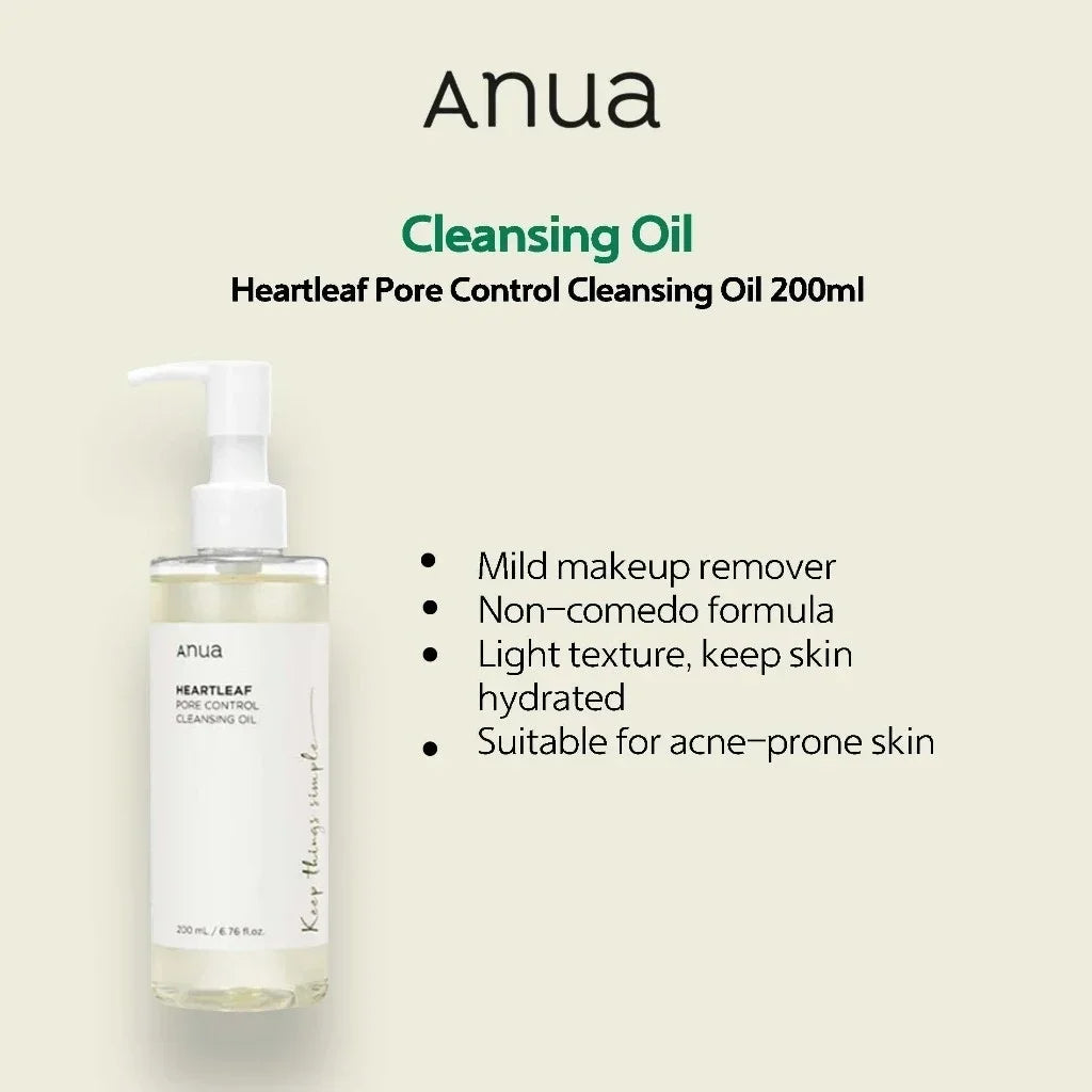 Anua Skincare Products Set Facial Deep Cleansing Toner 77 Heartleaf Pore Control Cleansing Oil korean Kit Skin Care Beauty Set