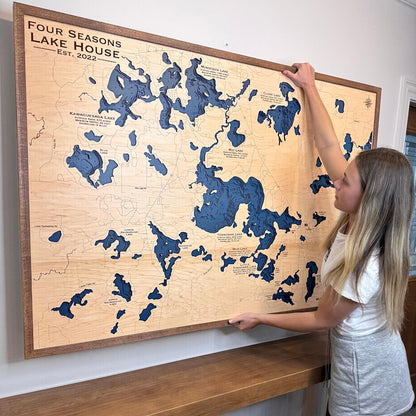 Any Lake customized wood Map Gift personalized gift, Lake house decor, 3D Custom Lake art, lake gift, wood lake map, Any location