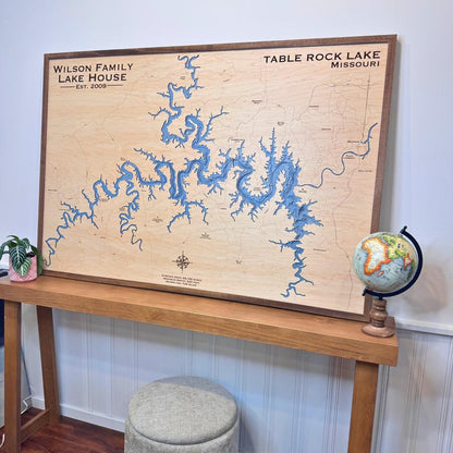 Any Lake customized wood Map Gift personalized gift, Lake house decor, 3D Custom Lake art, lake gift, wood lake map, Any location