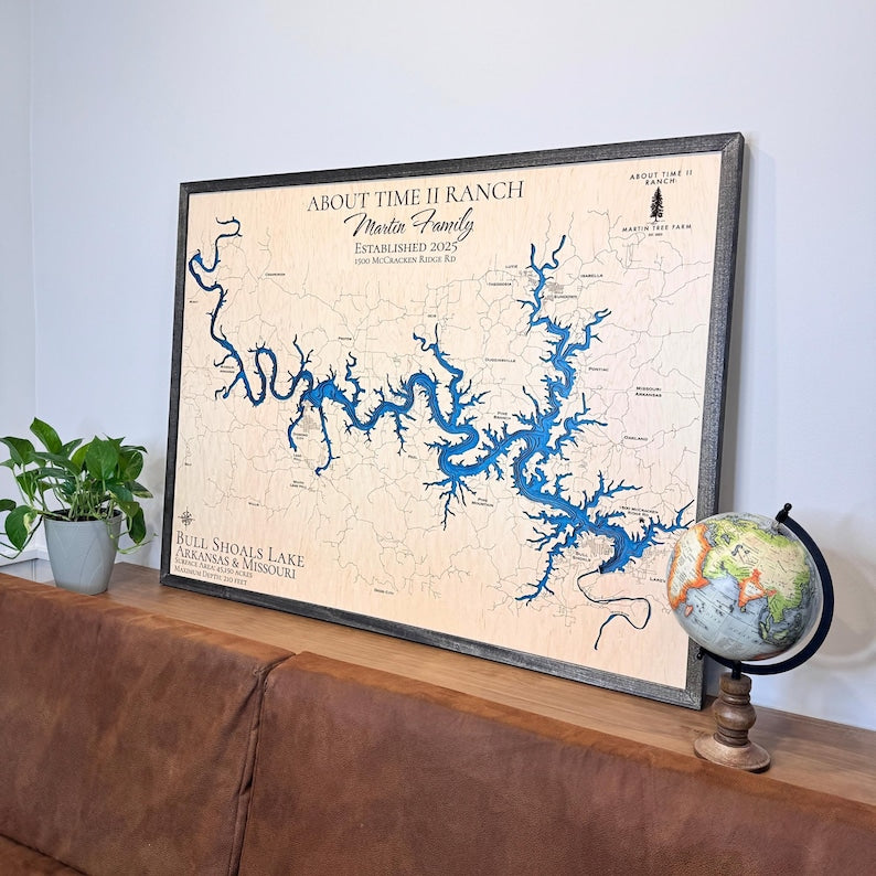 Any Lake customized wood Map Gift personalized gift, Lake house decor, 3D Custom Lake art, lake gift, wood lake map, Any location